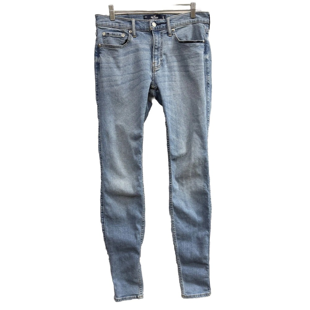 Hollister Jeans Mens 31x36 Blue Denim Advanced Stretch Slim Fit Super Skinny Leg